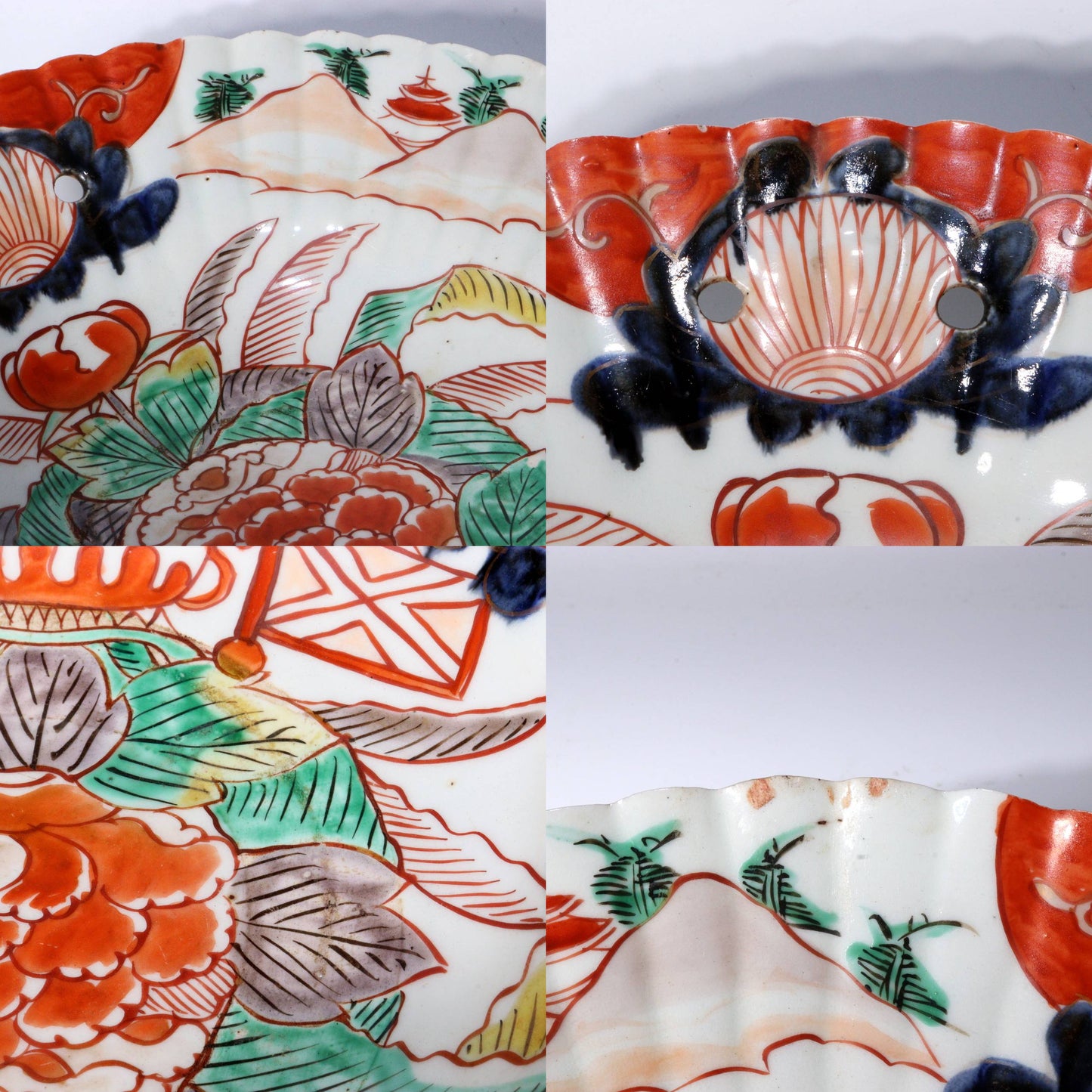 Antique Japanese Imari ware Ko-Imari Polychrome Higezara Shaving Bowl 17C Arita Porcelain