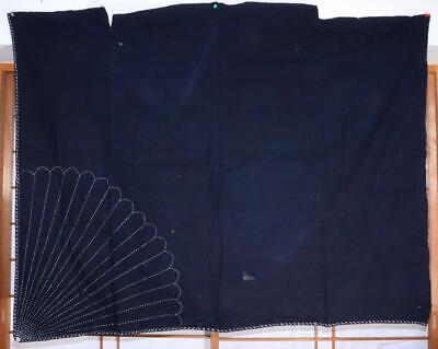 Japanese Antique Sashiko Fabric Aizome Furoshiki embroidery Boro Kire BRKW114