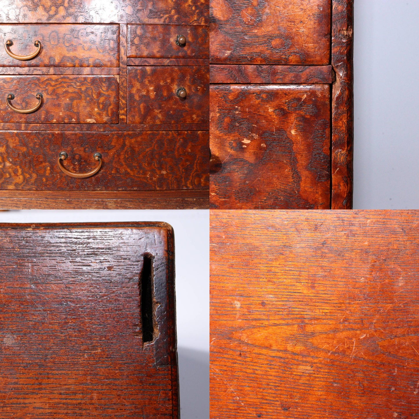 Japanese Vintage Wooden Drawer Sewing Box Tansu Chest Haribako WBX287