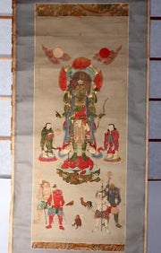 Japanese Kakejiku hanging scroll Buddhist Art Emakimono of Shōmen Kongō ASO358