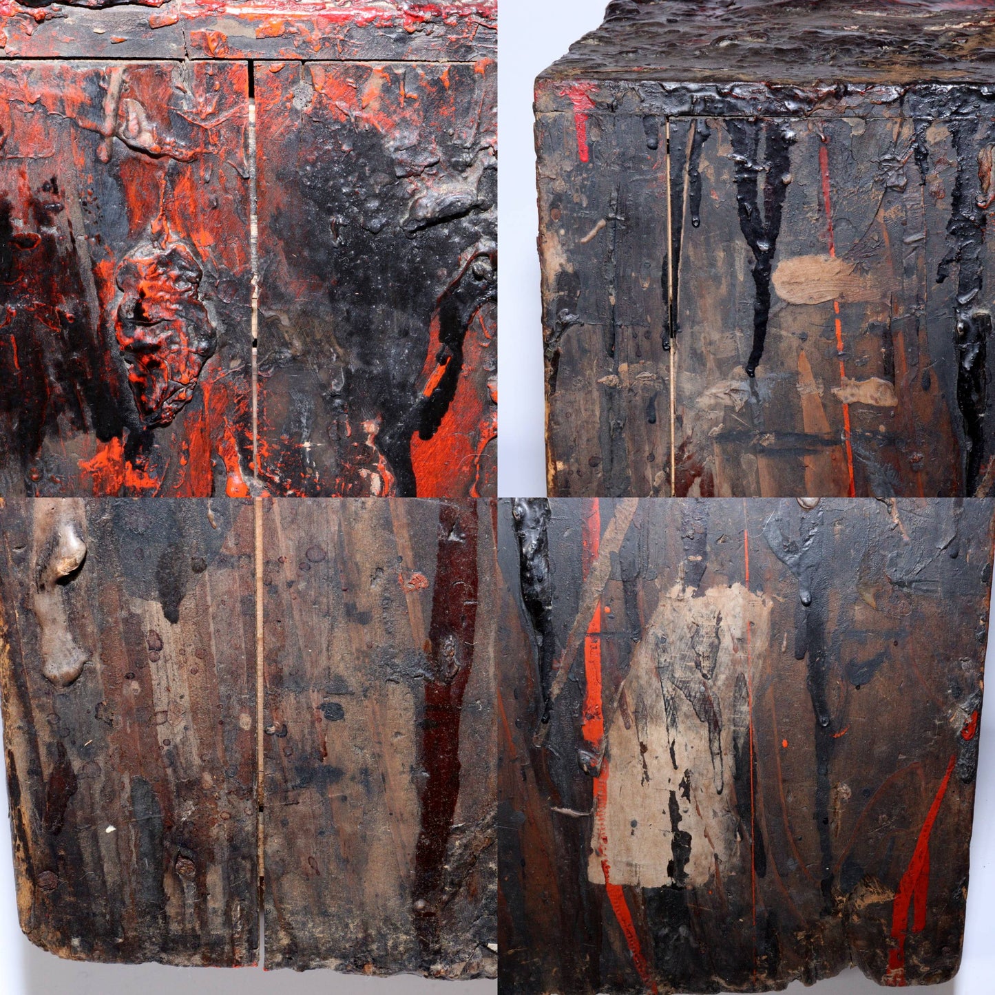 Antique Japanese Aizu Lacquerware Craftsman's Workbench Drawer Chest Tansu Art