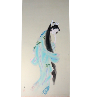 Japanese Kakejiku ghost hanging scroll Beautiful woman painting Emakimono ASO381