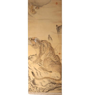 Japanese Kakejiku hanging scroll Dragon and Tiger Emakimono ASO384