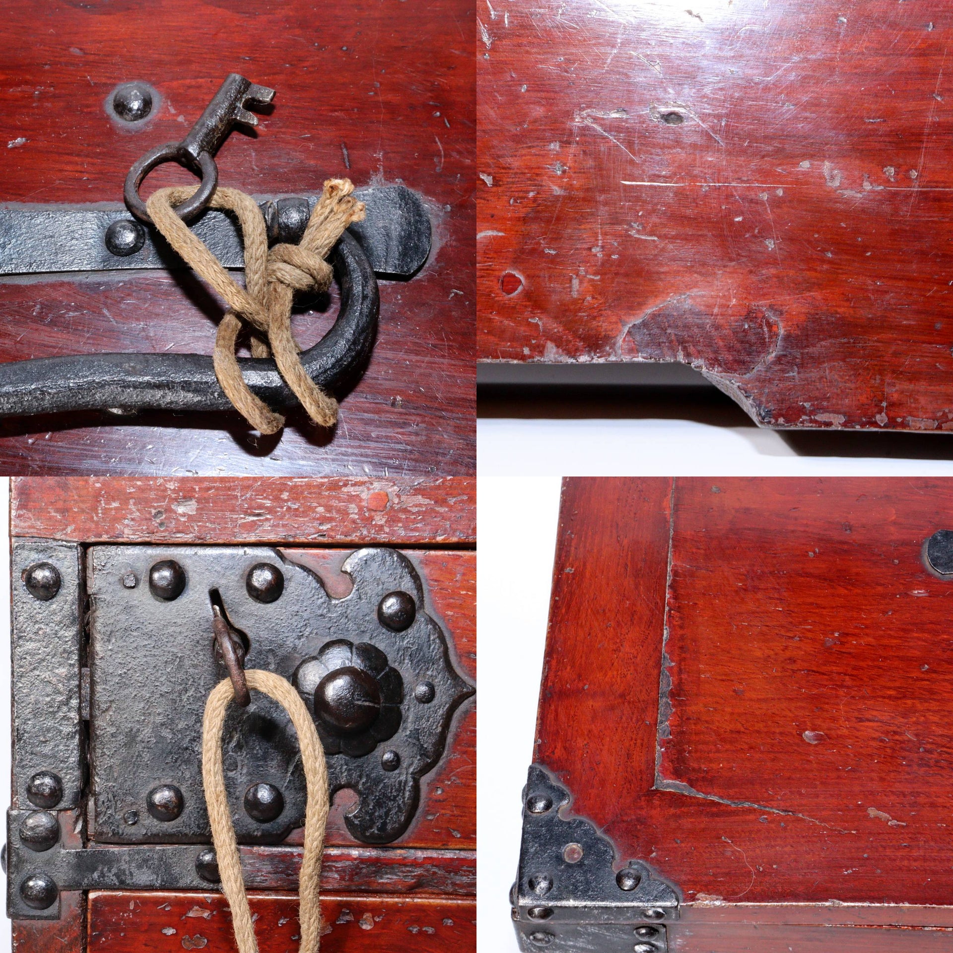 Japanese Antique Meiji era wooden Kake Suzuribako inkstone box Funa Tansu WBX294