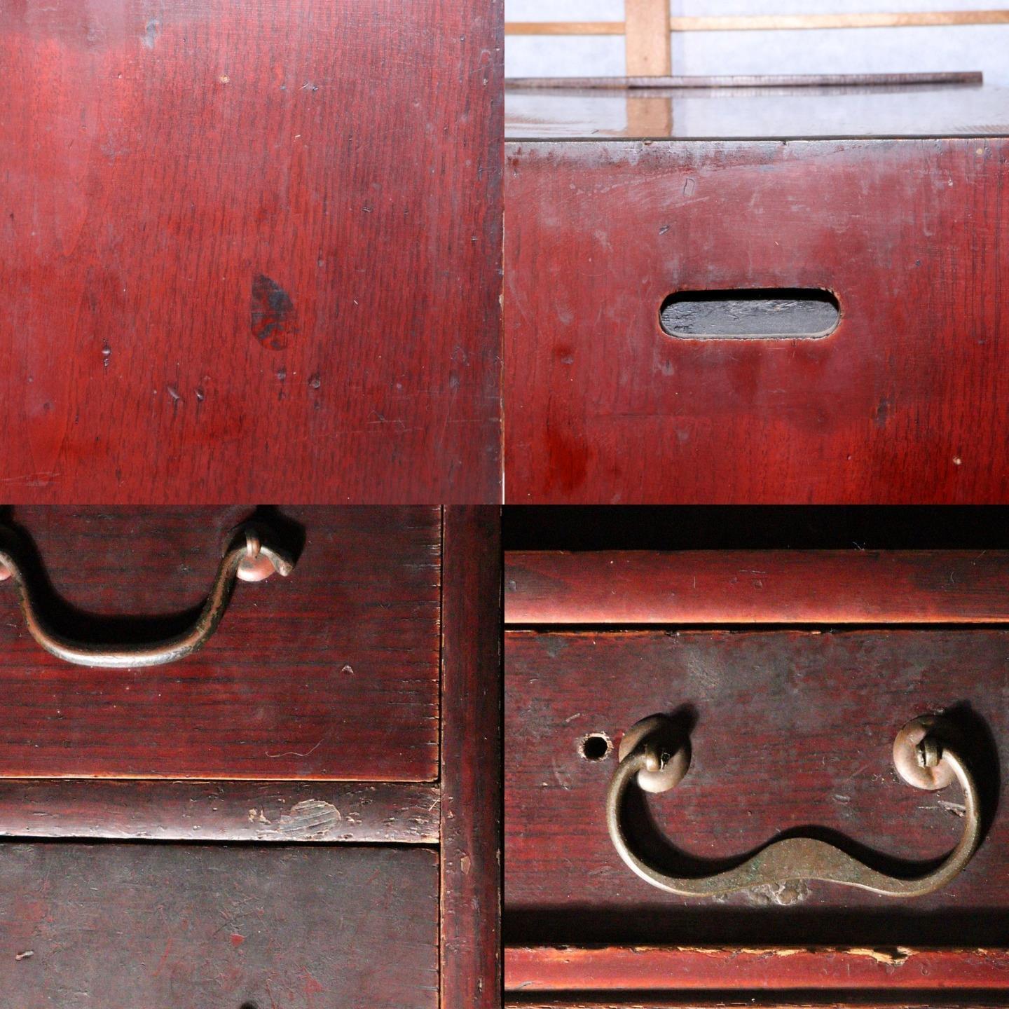 Japanese Antique wooden box chest of drawers Zenibako Funa Tansu Meiji WBX259
