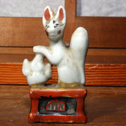 Japanese pottery Wood clay Buddha statue Ebisu Daikoku Inari Fox ornament WB171