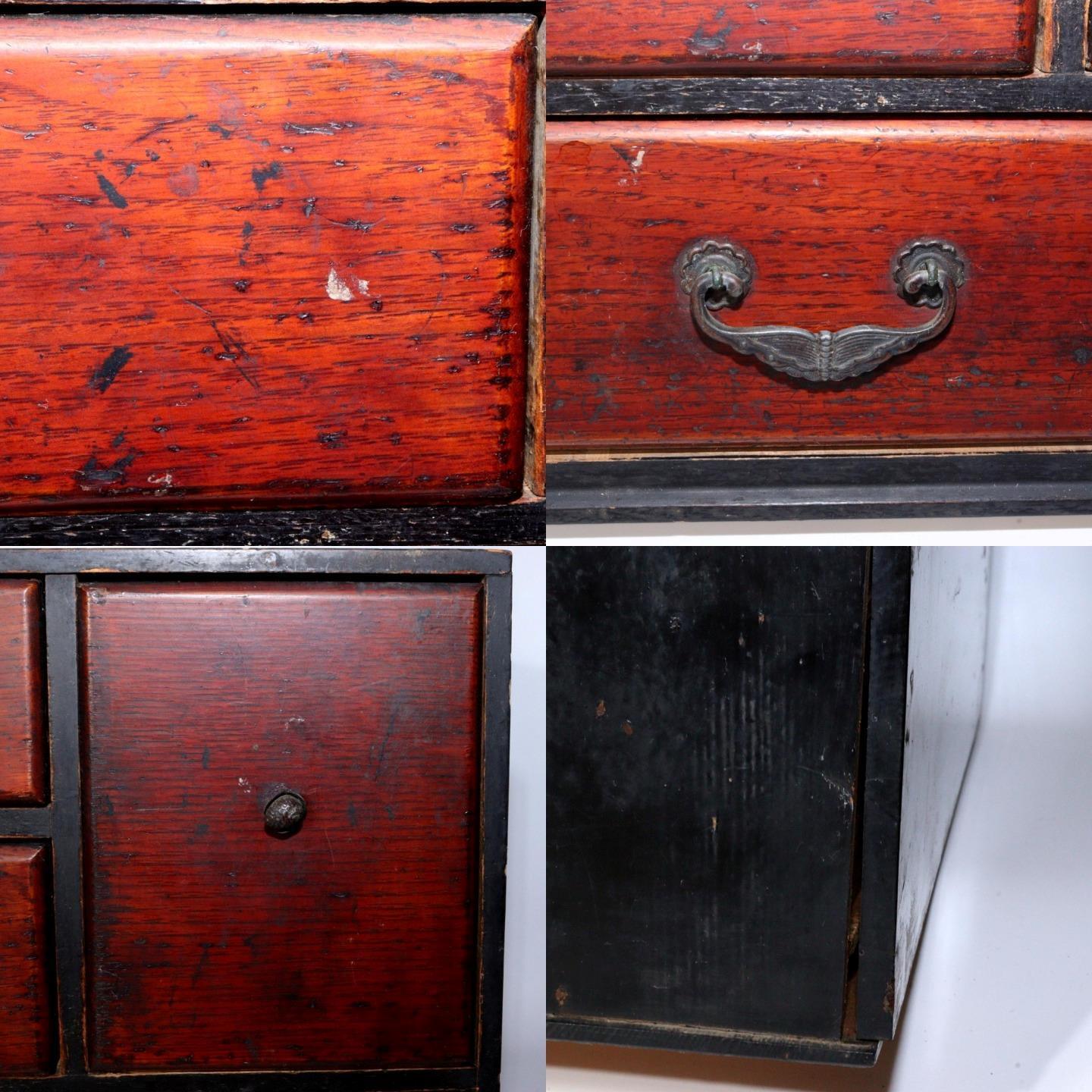 Japanese Antique wooden box chest of drawers Zenibako Funa Tansu WBX256