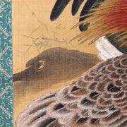 Japanese Kakejiku hanging scroll Couple Chicken Emakimono w / box ASO343