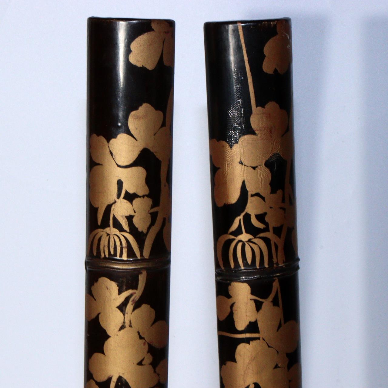 Japanese wooden lacquer 2 Folding screen hanging and 2 Confectionery mold