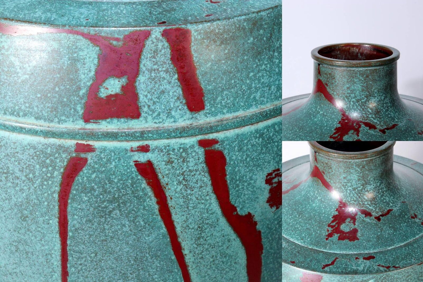 Japanese Bronze Flower Vase Takaoka doki signed w / box BV565
