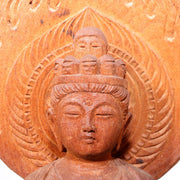 Japanese Antique wooden Kannon Bodhisattva buddha statue signed WB181