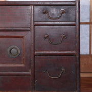 Japanese Antique wooden box chest of drawers Zenibako Funa Tansu Meiji WBX259