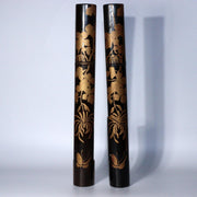Japanese wooden lacquer 2 Folding screen hanging and 2 Confectionery mold