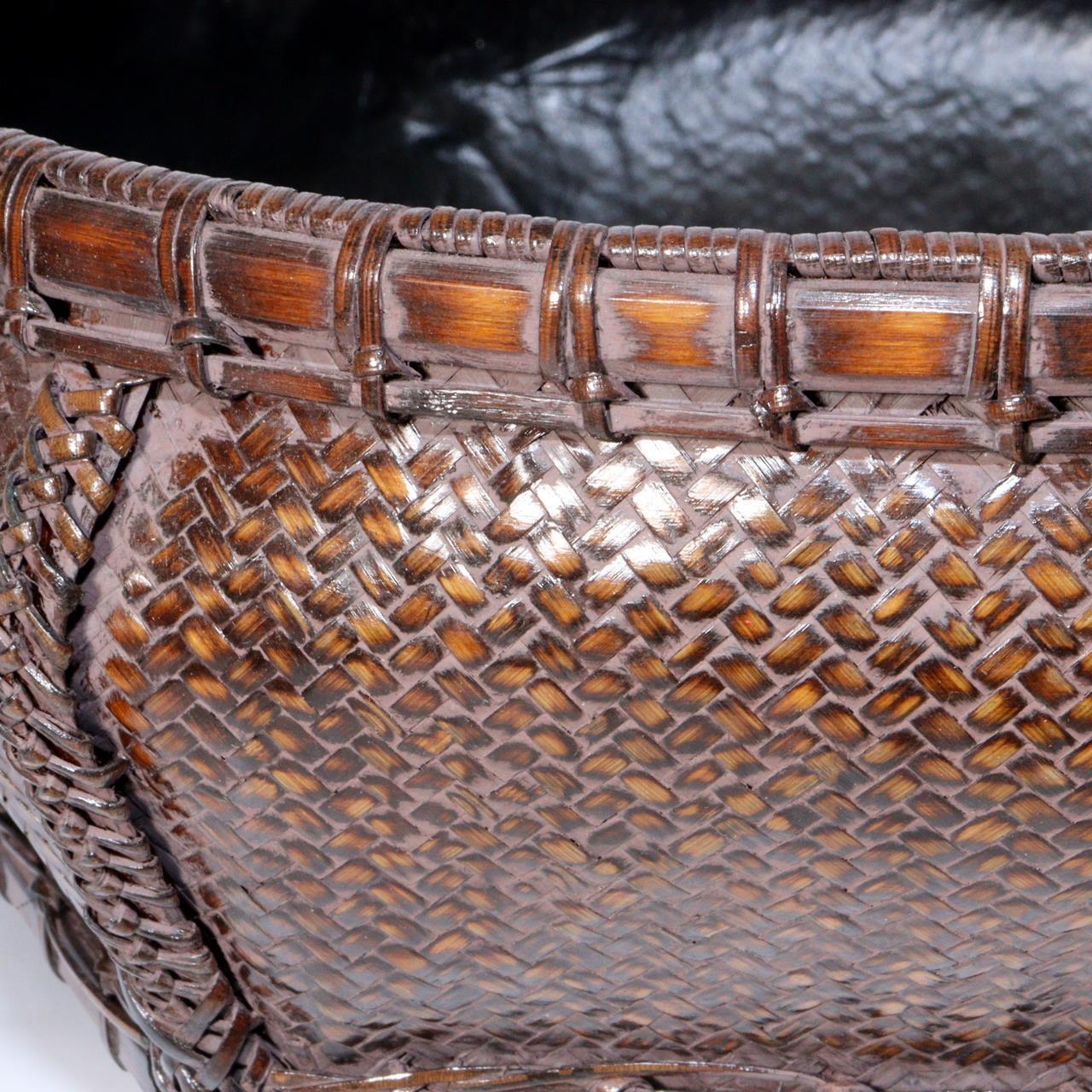 Japanese Hexagonal Brazier Basket Traditional Tea Ceremony Utensil bamboo BVO56