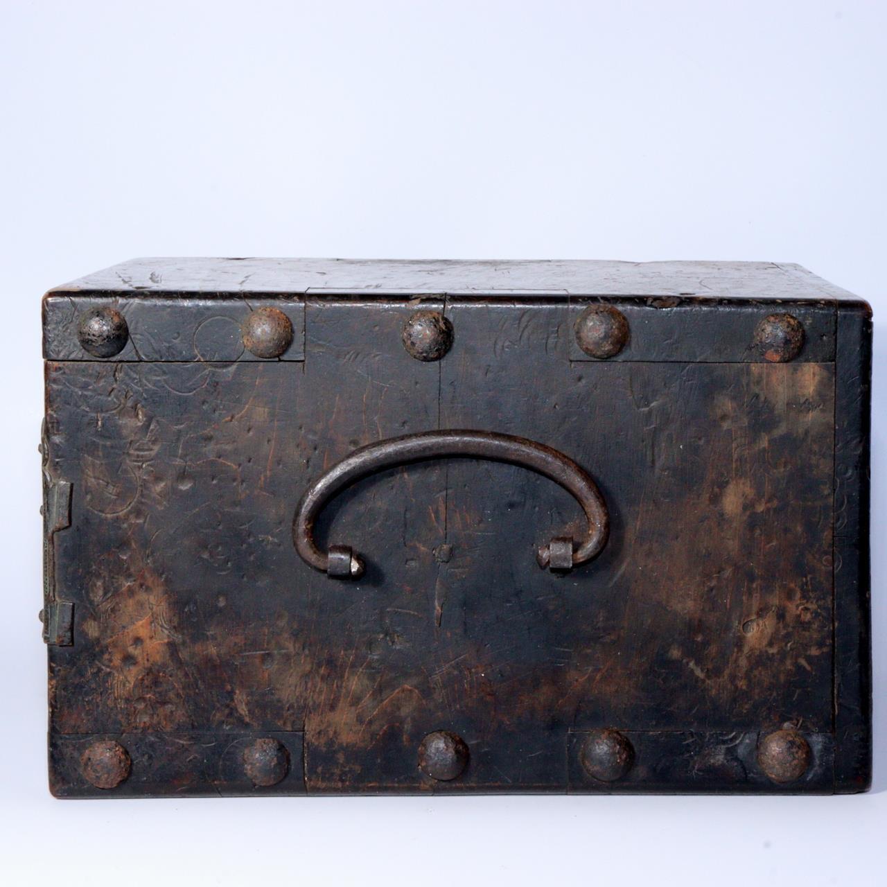 Slightly smaller hanging featuring drawers box Meiji Wooden Kake Suzuri Japanese
