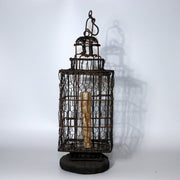 Japanese Antique Iron hanging lantern Toro Candlestick Temple Buddhism BOS845