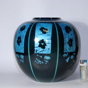 Silver leaf application vase porcelain flower Jar Toshio Furukawa Japanese PV239