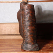 Japanese Bizen ware pottery ceramic Statue vase ornament signed w / box BW74
