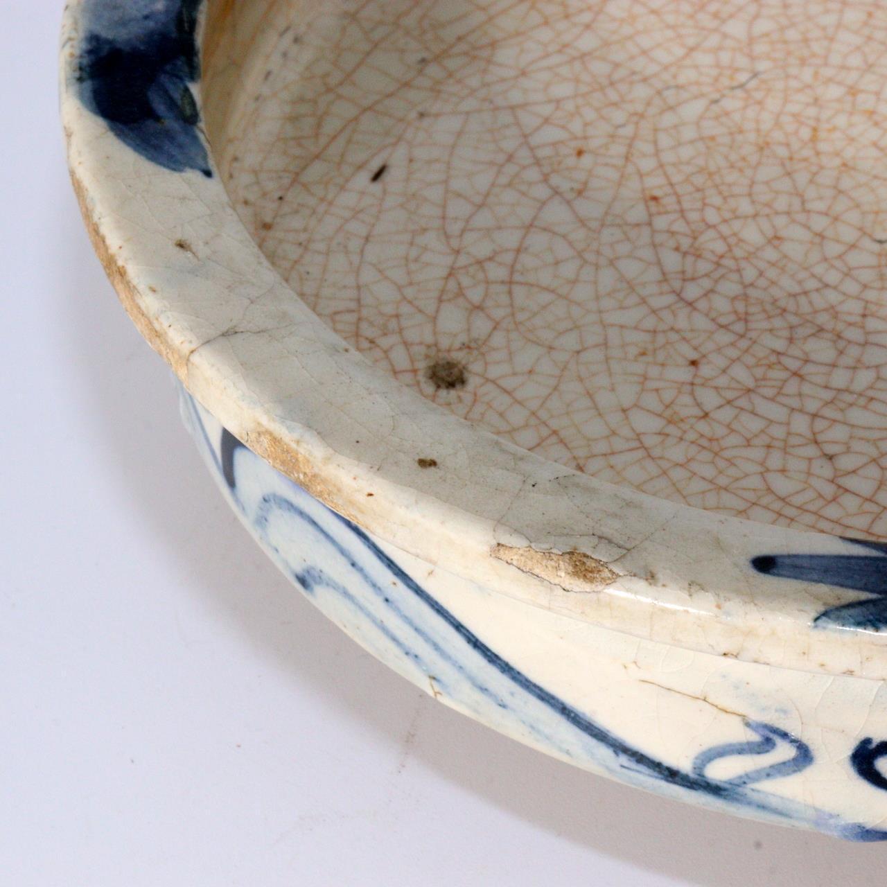 Japanese Seto Mino Pottery Flower Vase Plate Suiban Water basin signed PCP210