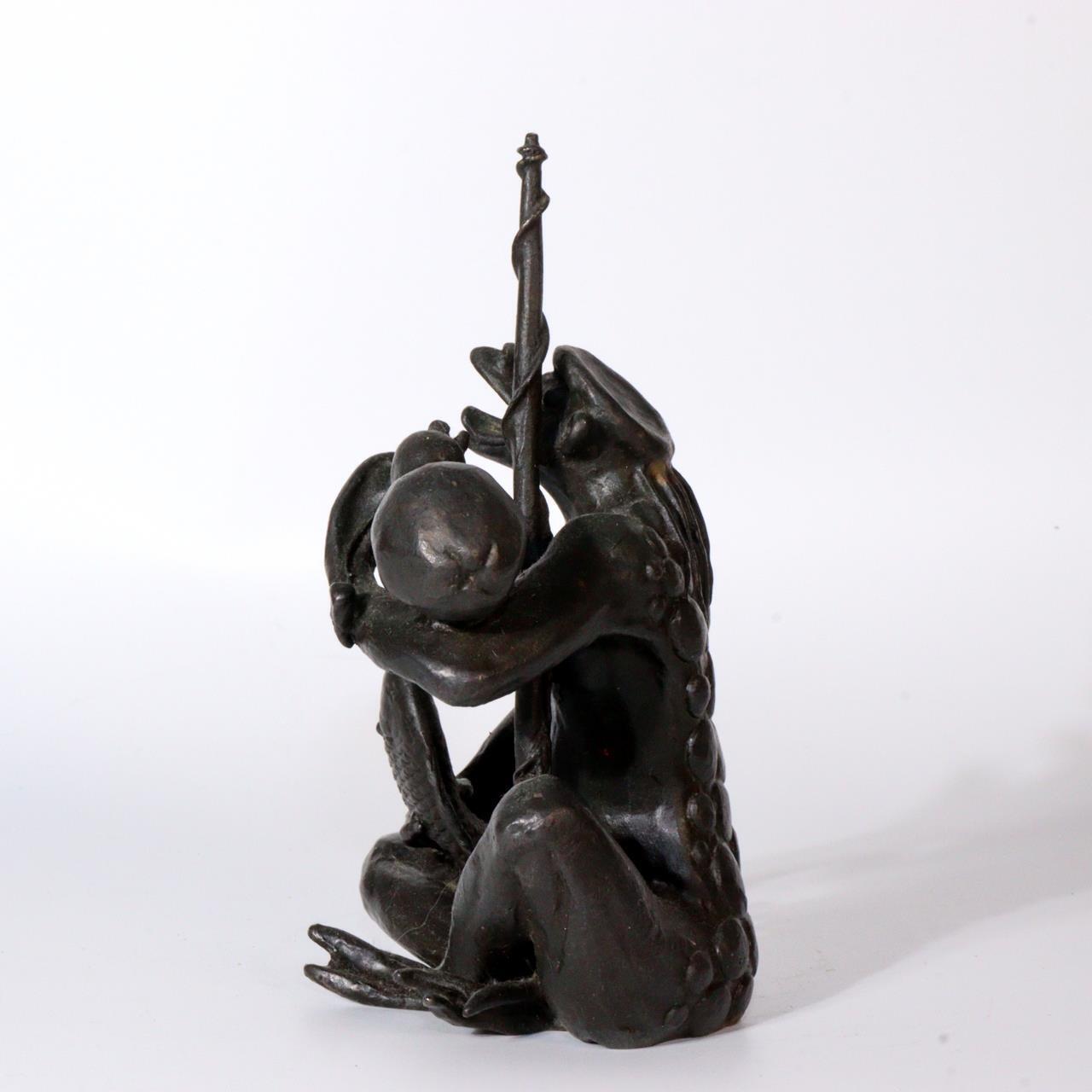 Japanese Bronze Kappa yokai ornament Statue Figurine Takashi Omori BOS849