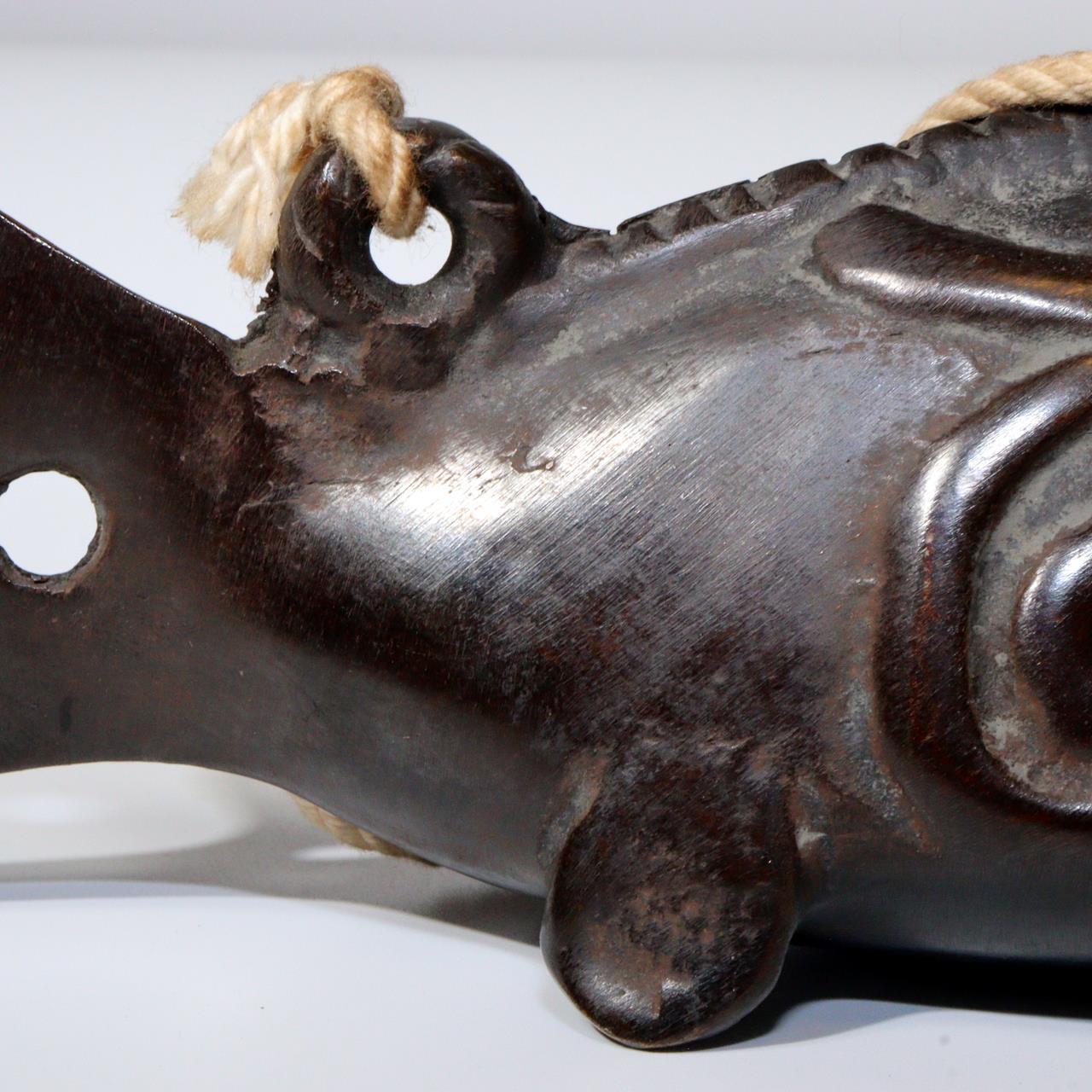 Japanese Antique copper catfish shape Bell ornament Zen Temple BOS846