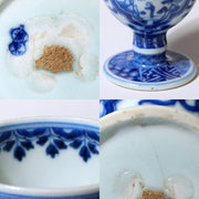 Japanese Antique Koto ware Two Cup pottery Ceramics Signed Beku-hai Box PCP221