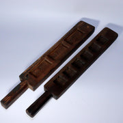 Japanese wooden lacquer 2 Folding screen hanging and 2 Confectionery mold