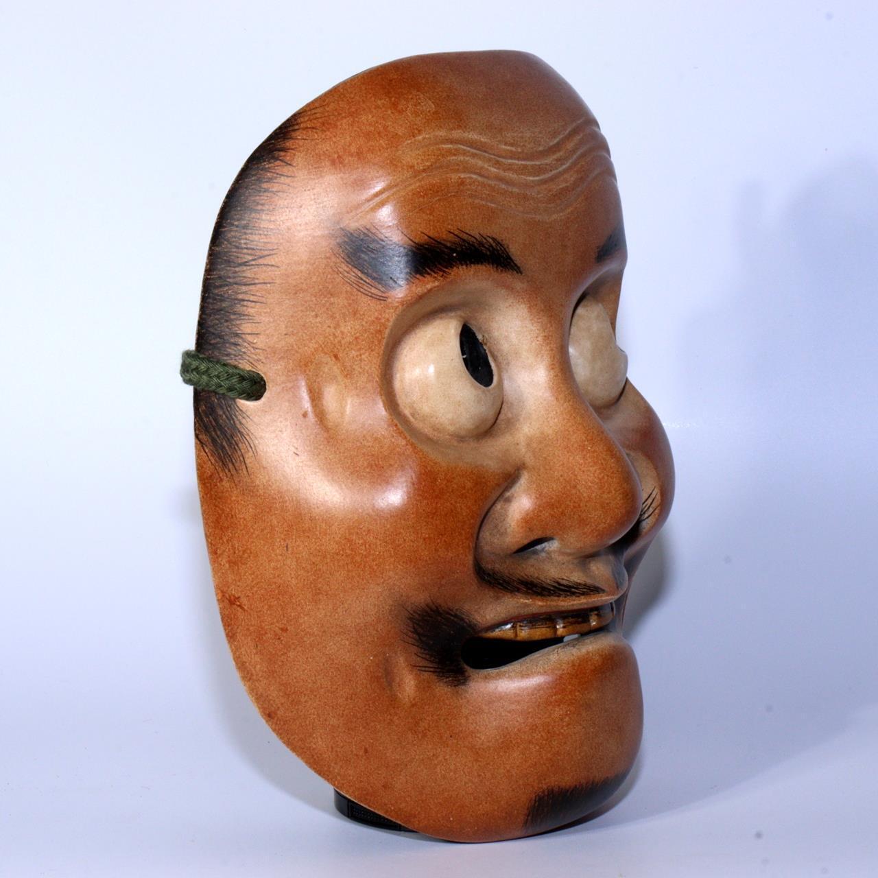 Japanese wooden Kyogen mask of Kentoku Exceptional Craftsma bag Noh mask MSK494