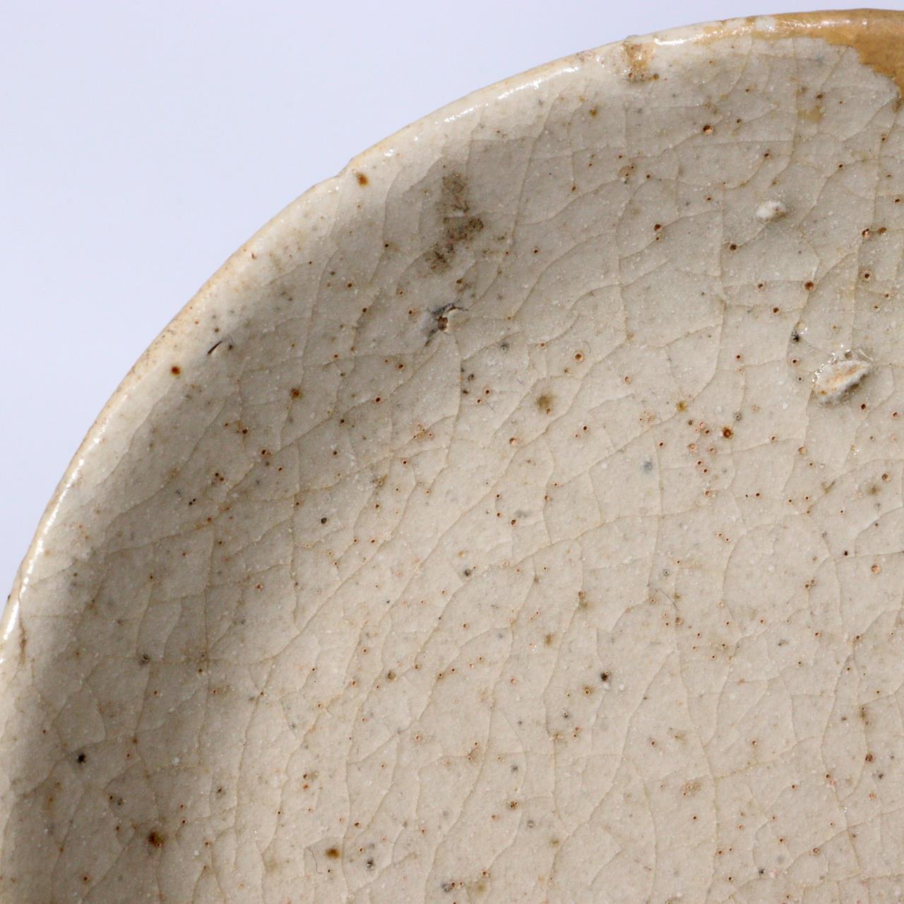Japanese Antique Shino ware small plate Pottery Ceramic Early Edo Period