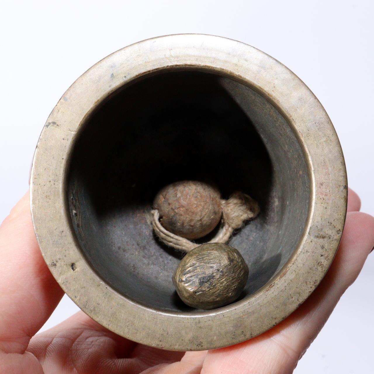 Antique Bronze Buddhist Hand Bell Jirei Traditional Ritual GOKO Vajra Japanese