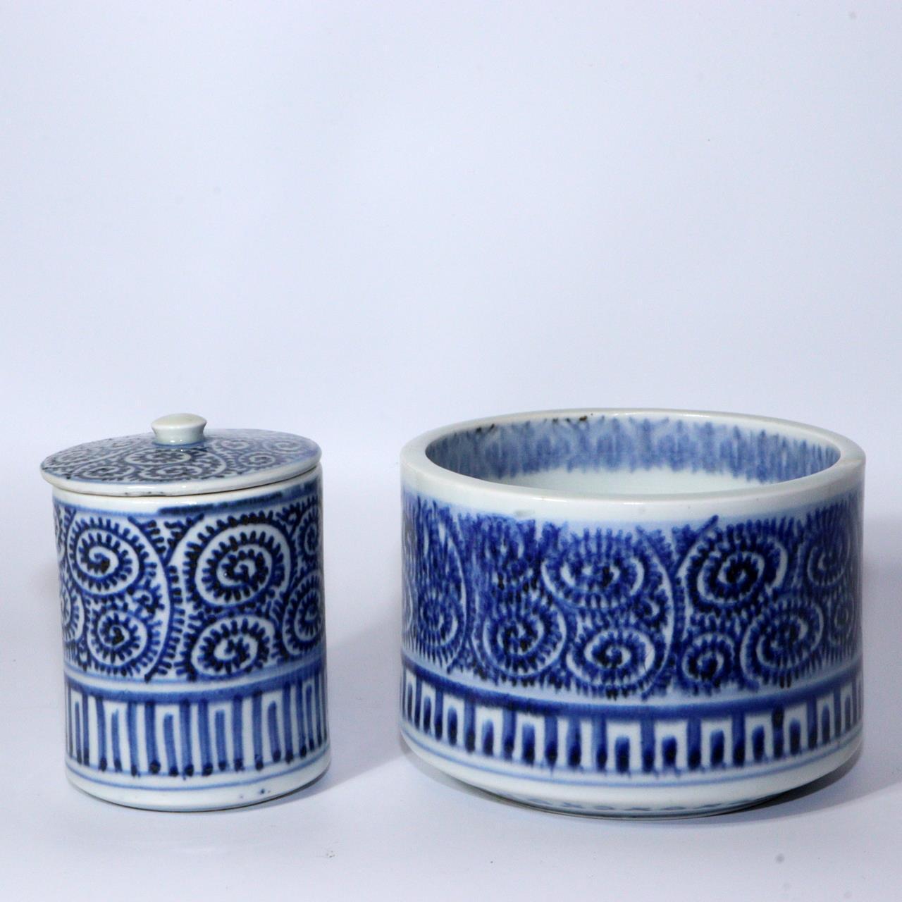 Japanese wooden Tobacco tray Bon Imari arabesque ash container set WO372