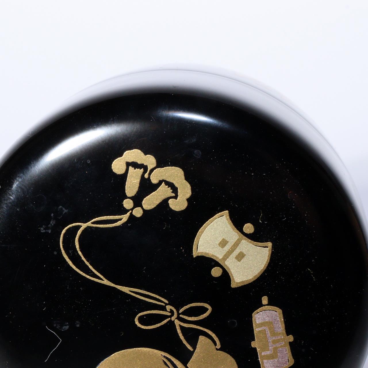 Natsume Toyama Shosai Japanese Wooden Black Lacquer Tea container sado WO371