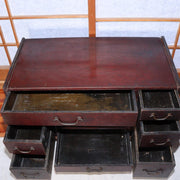 Japanese Antique wooden box chest of drawers Zenibako Funa Tansu Meiji WBX259