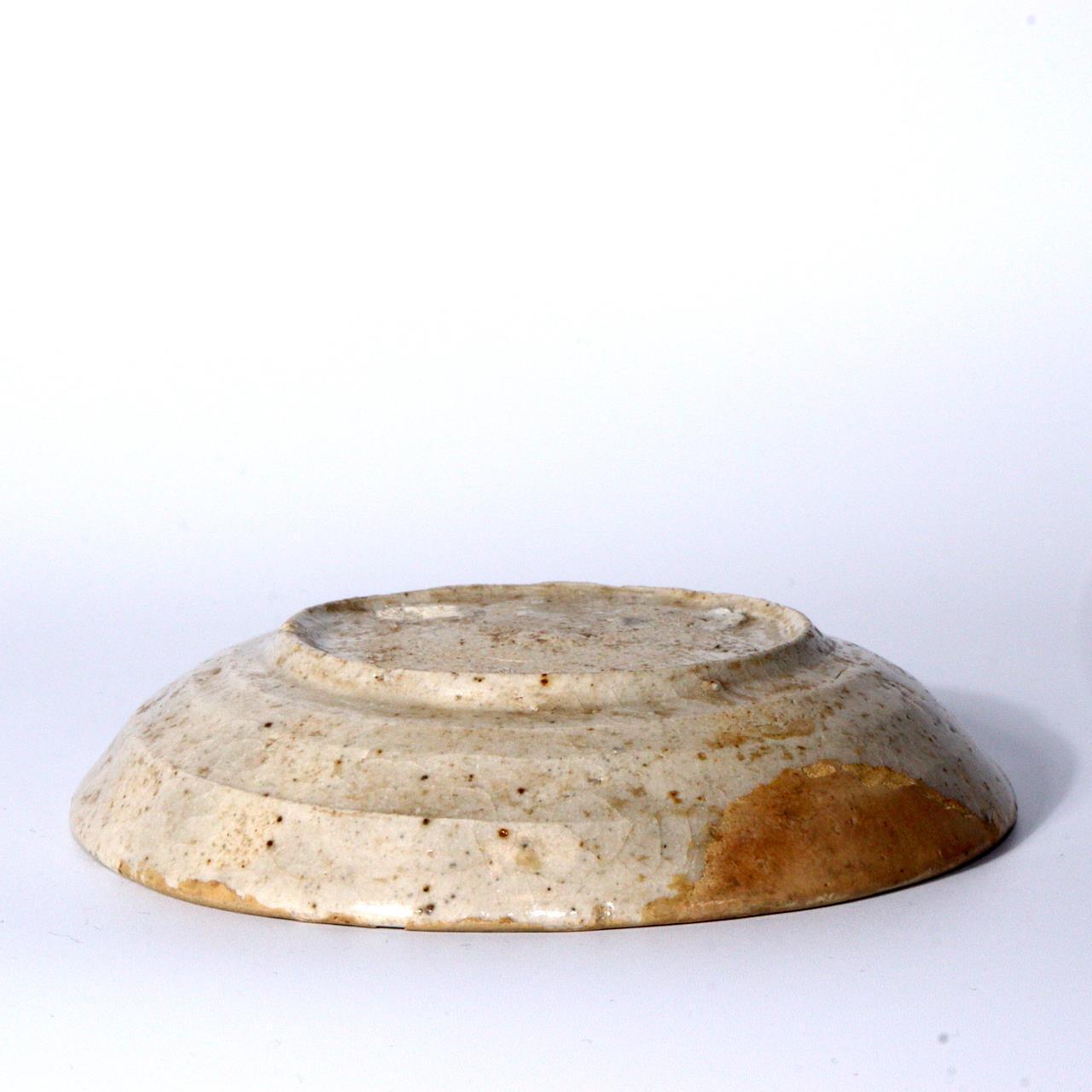 Japanese Antique Shino ware small plate Pottery Ceramic Early Edo Period