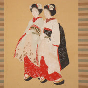 Japanese Kakejiku hanging scroll Maiko Emakimono w / box ASO335