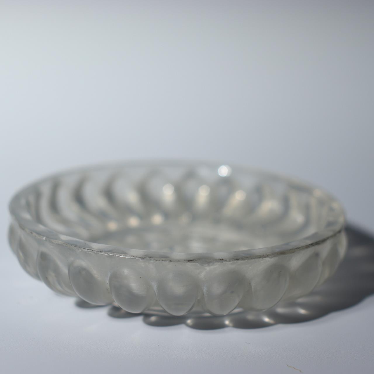 Rare Edo Period Giyaman Glass Sake Dish – Japanese Antique Uranium Glass GO15