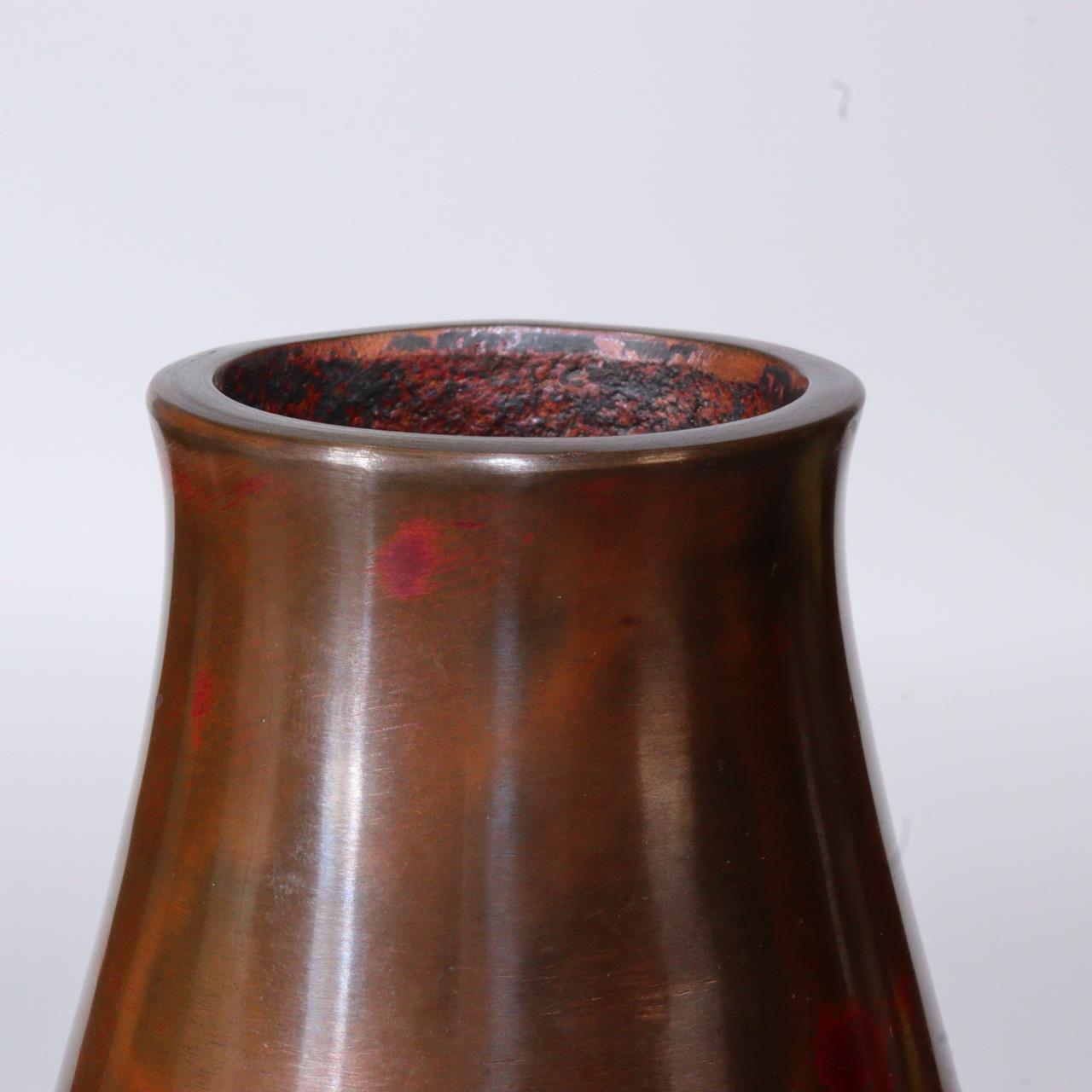 Japanese Bronze Flower Vase Hara Seiun Insect Signed Nitten Artist w / box BV549