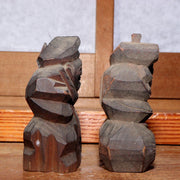 Japanese pottery Wood clay Buddha statue Ebisu Daikoku Inari Fox ornament WB171