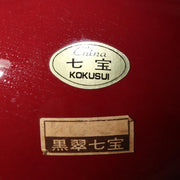 Japanese shippou Cloisonne vase Flower design KOKUSUI PV237
