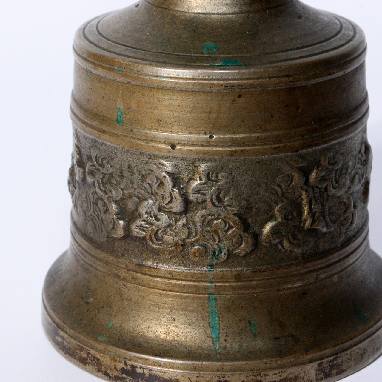 Antique Bronze Buddhist Hand Bell Jirei Traditional Ritual GOKO Vajra Japanese
