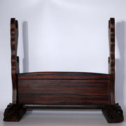 Japanese wooden Luxury ebony Sword Rack Stand Sturdy Stable Two swords SWR337