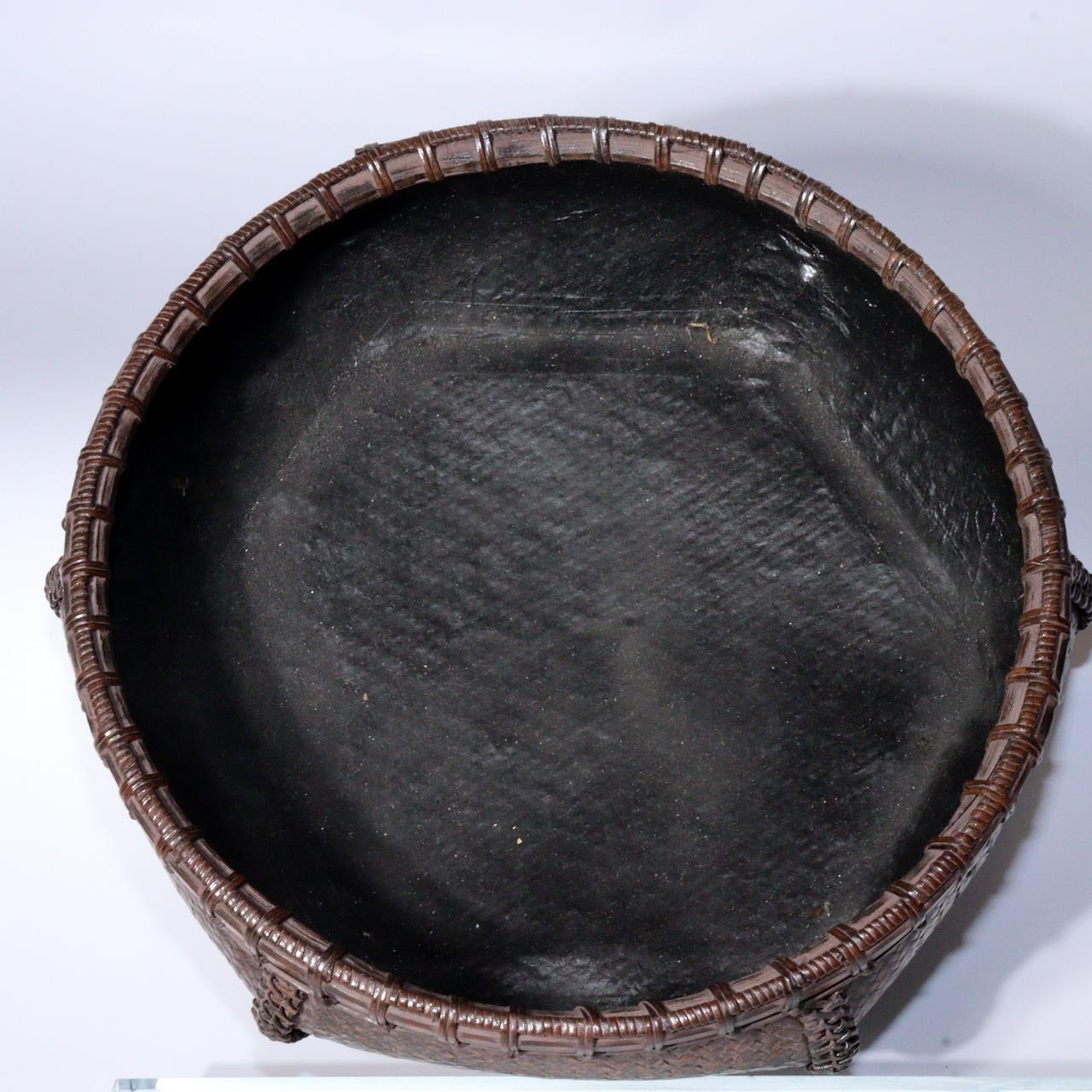 Japanese Hexagonal Brazier Basket Traditional Tea Ceremony Utensil bamboo BVO56