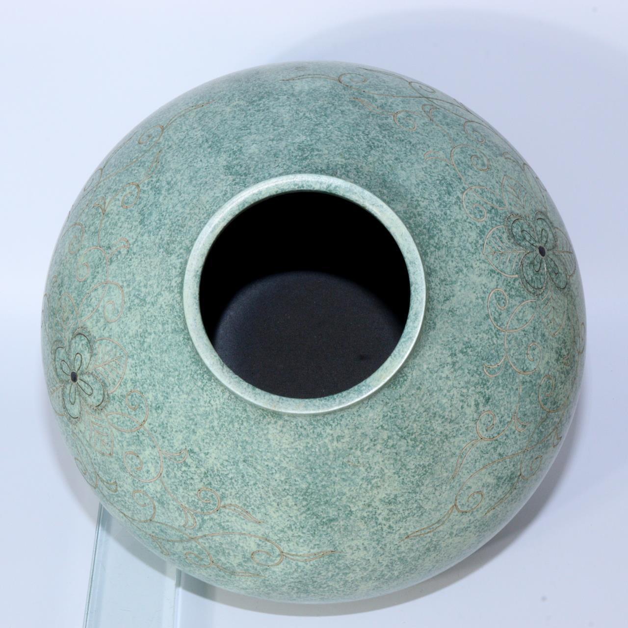 Japanese Bronze flower Vase Jar Houun w / box BV556