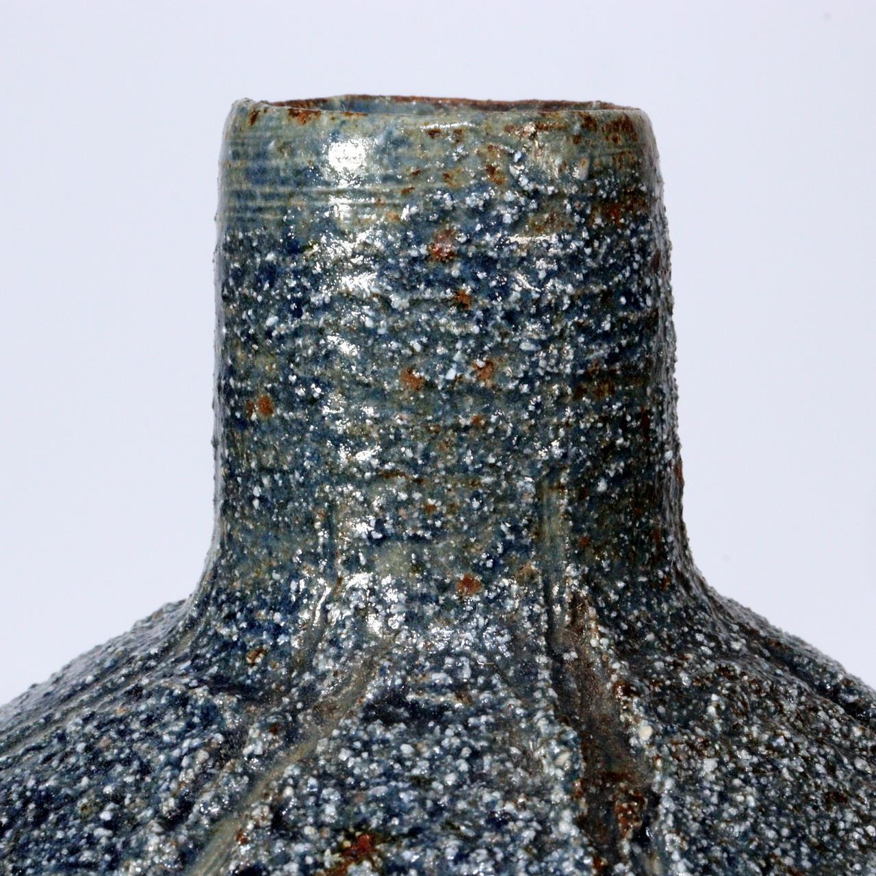 Japanese Banko yaki ceramic ware vase flower Kuroda Kouraku w / box PV250