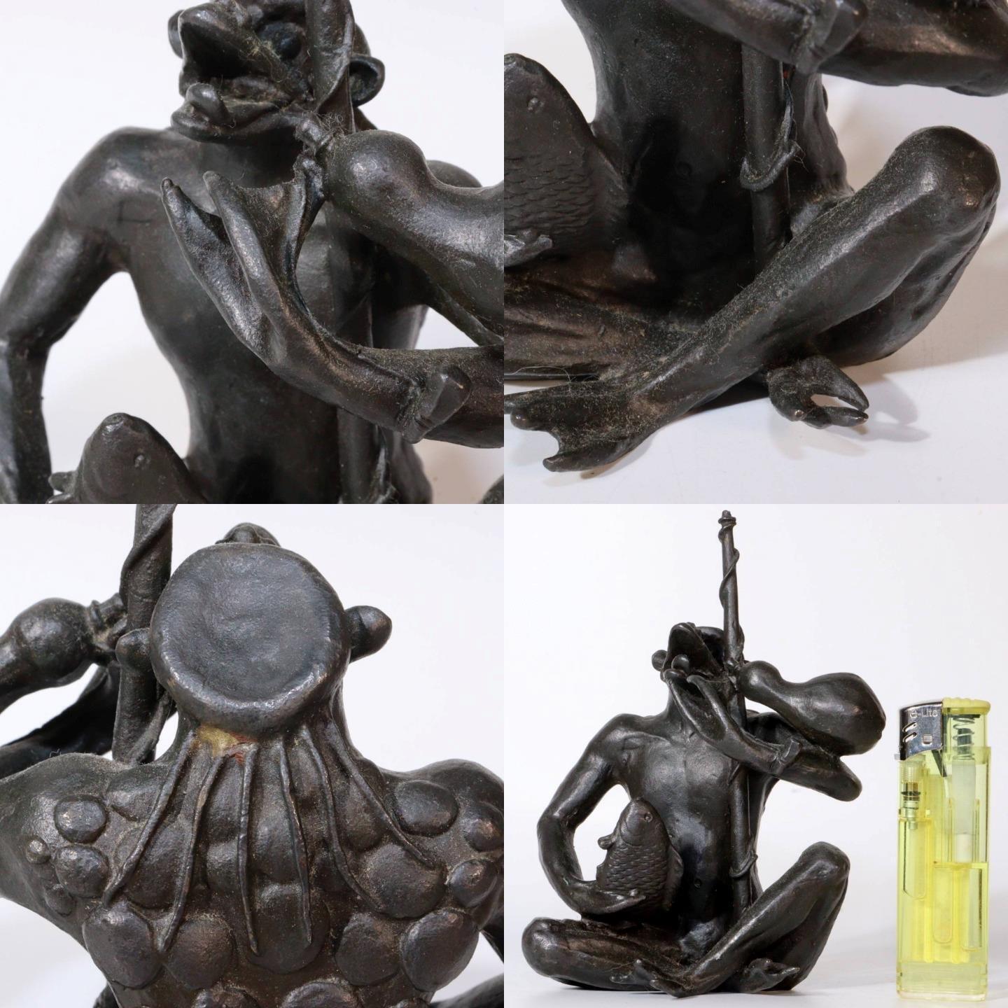 Japanese Bronze Kappa yokai ornament Statue Figurine Takashi Omori BOS849