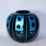 Silver leaf application vase porcelain flower Jar Toshio Furukawa Japanese PV239
