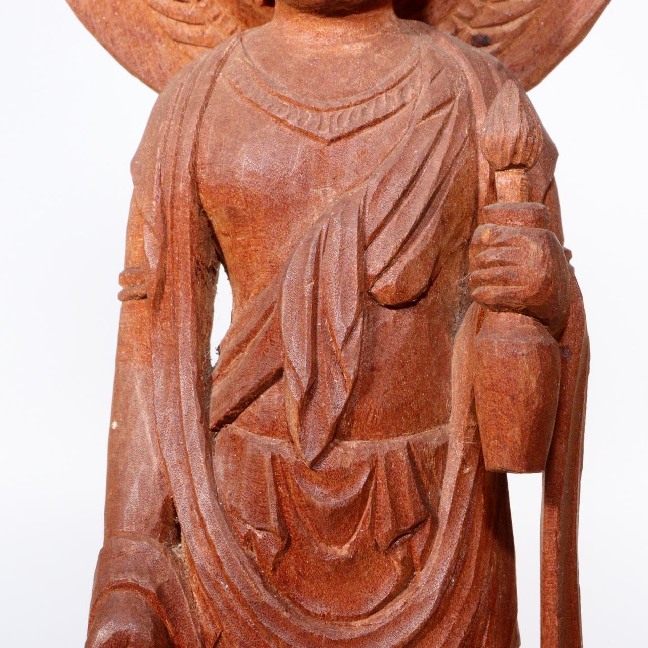 Japanese Antique wooden Kannon Bodhisattva buddha statue signed WB181