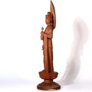 Japanese Antique wooden Kannon Bodhisattva buddha statue signed WB181