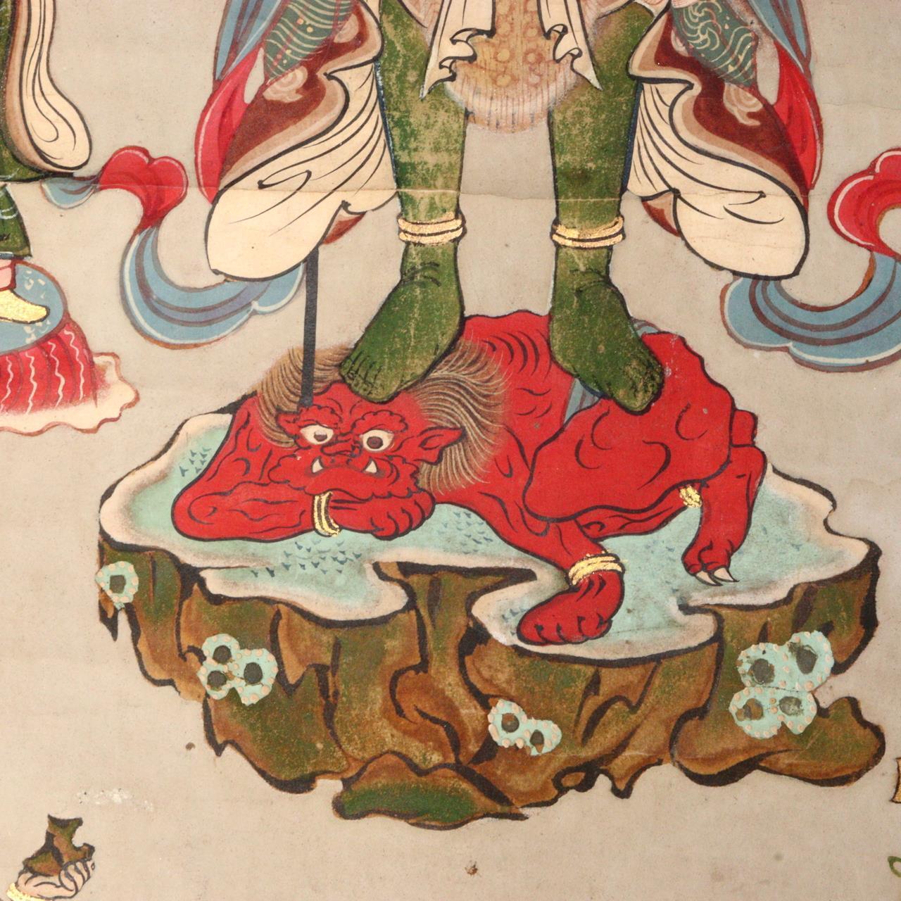 Japanese Kakejiku hanging scroll Buddhist Art Emakimono of Shōmen Kongō ASO358