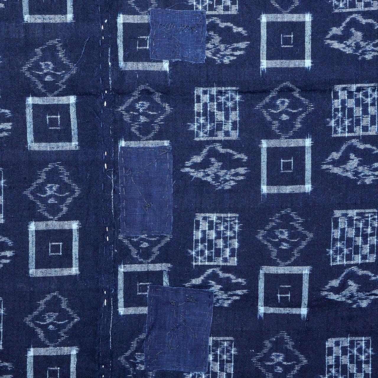 Japanese Fabric Kasuri 59 x 52 inches STRUCTURE Boro Kimono Cotton Cloth Textile